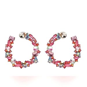 Pink Rhinestone Earrings 'Bubble Gum'